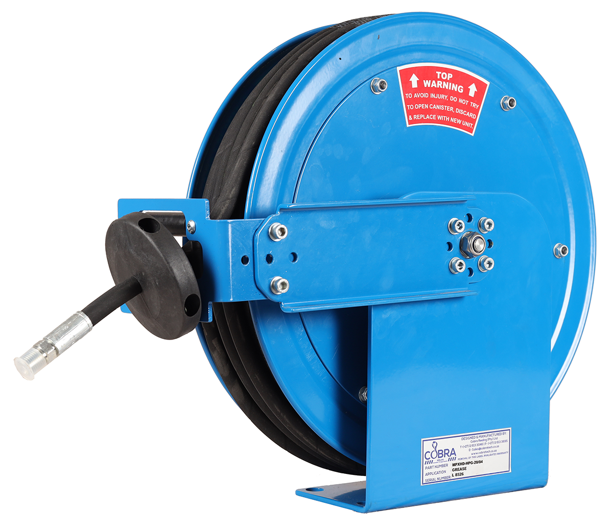 Cobra high pressure grease hose reel